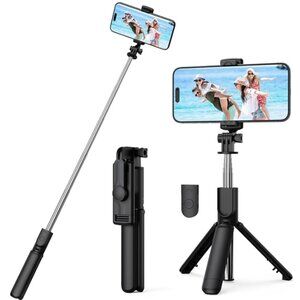 Selfie Stick Tripod, Retractable Selfie Stick Tripod w/ Wireless Remote Control